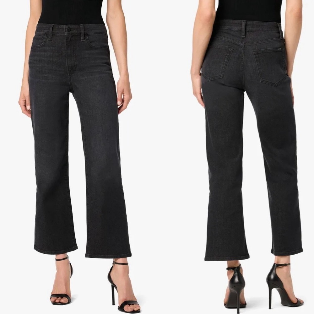 JOE'S JEANS Women The Wide Leg Ankle Kacey Jeans Size 32 Black‎